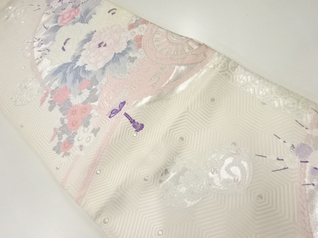 アンティーク　花車模様織出し袋帯（材料）